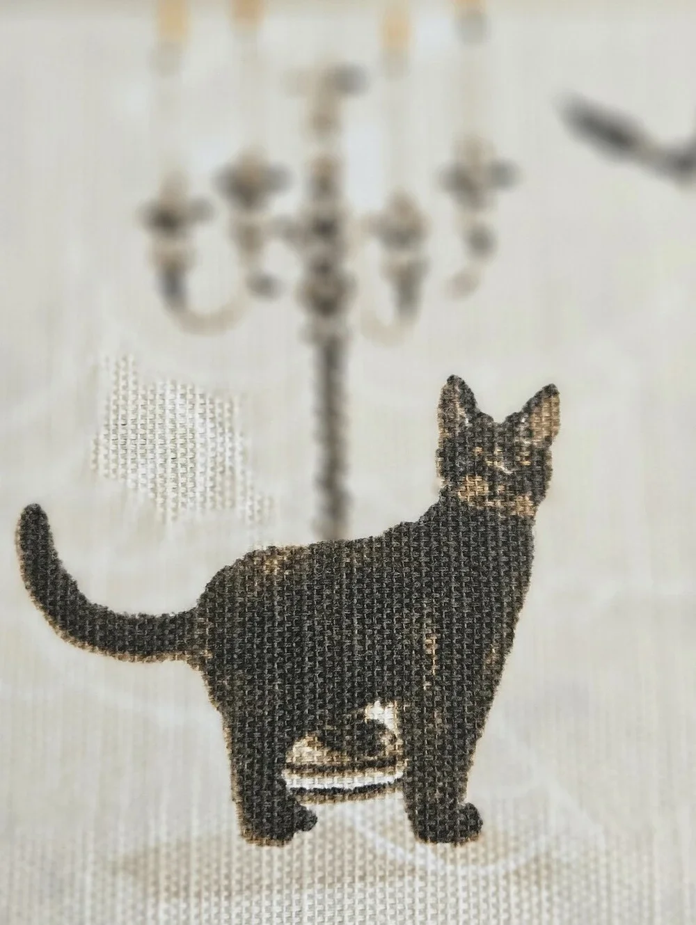 Envogue Halloween Black Cat and Pumpkin Printed Shower Curtain - Black & Orange